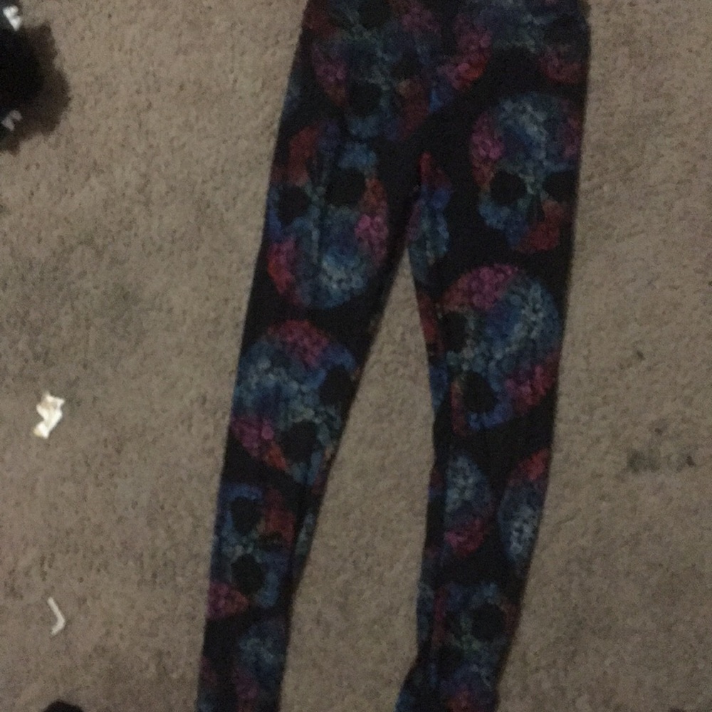 Kids High Waisted Skull Leggings